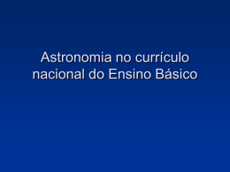 Astronomia no currículo nacional do Ensino Básico