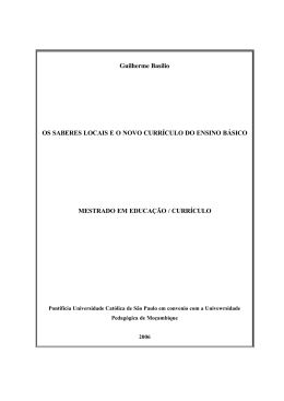 Guilherme Bas&iacute;lio OS SABERES LOCAIS E O NOVO CURR&Iacute;CULO