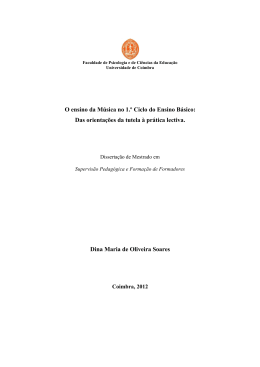 O ensino da M&uacute;sica no 1.&ordm; Ciclo do Ensino B&aacute;sico