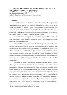 AS ATITUDES DE ALUNOS DO ENSINO BÁSICO EM RELAÇÃO À