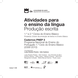 Atividades para o ensino da língua Produção escrita