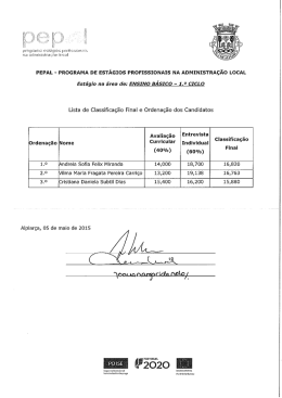Est&aacute;gio na &aacute;rea de: ENSINO B&Aacute;SICO
