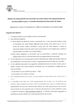 Eleição do representante dos docentes do ensino básico dos