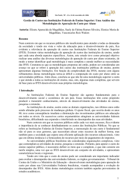 1 Gest&atilde;o de Custos nas Institui&ccedil;&otilde;es Federais de Ensino