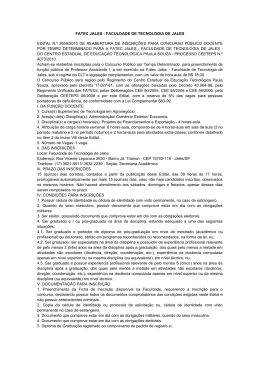 fatec jales - faculdade de tecnologia de jales edital n.&ordm; 2609