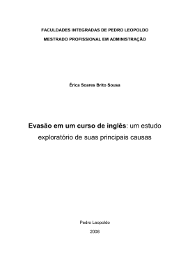 Evas&atilde;o em um curso de ingl&ecirc;s