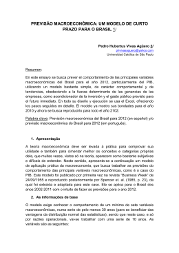 previs&atilde;o macroecon&ocirc;mica: um modelo de curto prazo