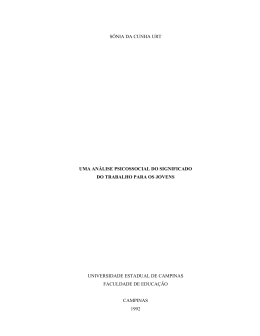 s&ocirc;nia da cunha urt uma an&aacute;lise psicossocial do - propp
