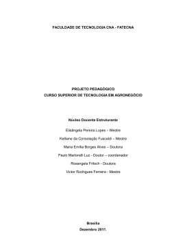 Projeto Pedag&oacute;gico - Faculdade CNA de Tecnologia