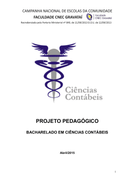 PROJETO PEDAG&Oacute;GICO - Faculdade CNEC Gravata&iacute;