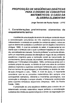 Proposição de seqüências didáticas para o ensino de conceitos