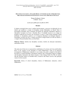 De Lysimaco da Costa a Euclides Roxo - RBHM