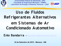 Uso de Fluidos Refrigerantes Alternativos em Sistemas de Ar