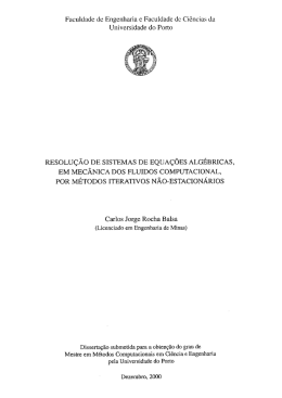 RESOLUÇÃO DE slsTEMAs DE EQUAÇÕES ALGÉBRICAS, EM