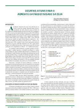 Desafios Atuais para o Aumento da Produtividade da Soja