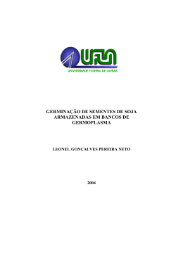 germina&ccedil;&atilde;o de sementes de soja armazenadas em bancos