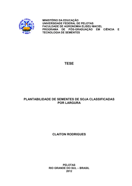 plantabilidade de sementes de soja classificadas - Guaiaca