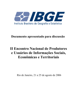 II Encontro Nacional de Produtores e Usu&aacute;rios de Informa&ccedil;&otilde;es