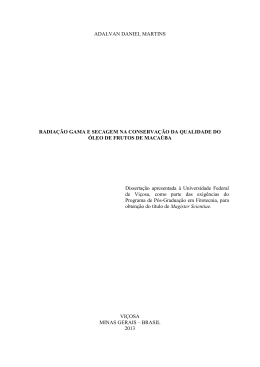 radia&ccedil;&atilde;o gama e secagem na conserva&ccedil;&atilde;o da qualidade do
