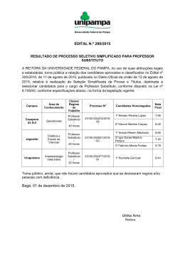 Edital 280/2015 - RESULTADO DE PROCESSO