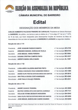 DESIGNAÇÃO - Câmara Municipal do Barreiro