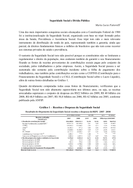 Seguridade Social e D&iacute;vida P&uacute;blica