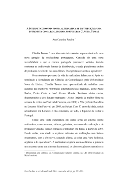 Ana Catarina Pereira Cl&aacute;udia Tomaz &eacute; uma das mais - DOC On-line