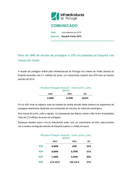 Easytoll Verão 2015 - Infraestruturas de Portugal