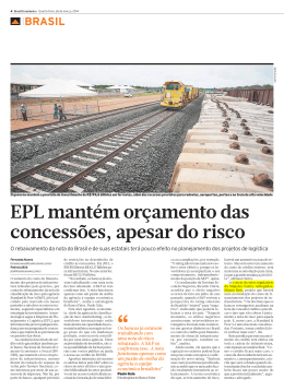 EPL mantém orçamento das concessões, apesar do risco (Brasil