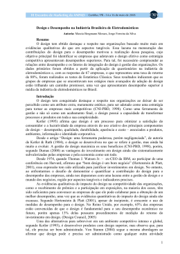 1 Design e Desempenho na Ind&uacute;stria Brasileira de