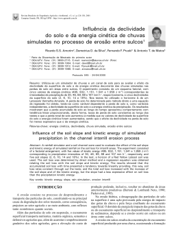 Influ&ecirc;ncia da declividade do solo e da energia cin&eacute;tica de chuvas