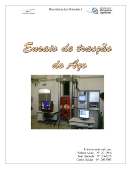 Resist&ecirc;ncia dos Materiais I Trabalho realizado por: Nelson
