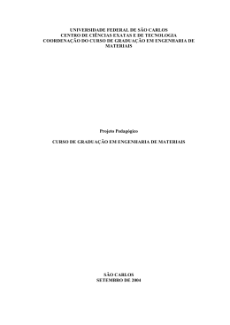 Engenharia de Materiais - Pr&oacute;-Reitoria de Gradua&ccedil;&atilde;o UFSCar