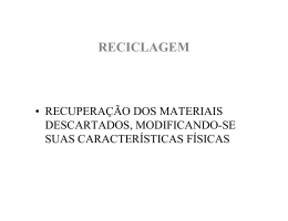 RECUPERACAO DOS MATERIAIS DESCARTADOS