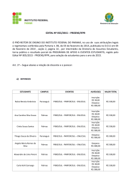 EDITAL N&ordm; 055/2015 &ndash; PROENS/IFPR O PR&Oacute;