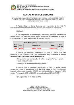 EDITAL Nº 055/CESIEP/2015 - Polícia Militar de Santa Catarina