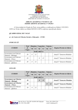 ERRATA AO EDITAL N&ordm;55/2015 E AO TERMO ADITIVO AO