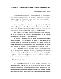 A educa&ccedil;&atilde;o a dist&acirc;ncia no contexto educacional - UAB