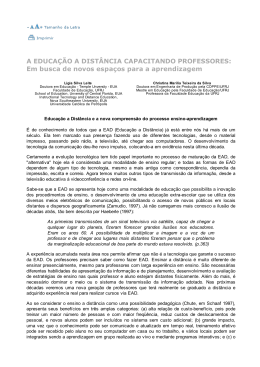 A EDUCA&Ccedil;&Atilde;O A DIST&Acirc;NCIA CAPACITANDO PROFESSORES: Em