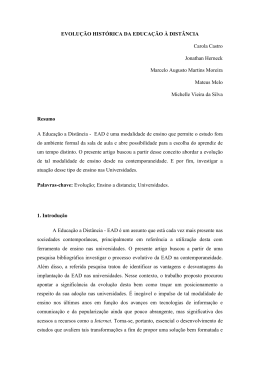 EVOLU&Ccedil;&Atilde;O HIST&Oacute;RICA DA EDUCA&Ccedil;&Atilde;O &Agrave; DIST&Acirc;NCIA Carola