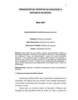 Pressupostos te&oacute;ricos da Educa&ccedil;&atilde;o a Dist&acirc;ncia no Brasil