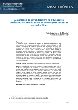 A avalia&ccedil;&atilde;o da aprendizagem na educa&ccedil;&atilde;o a dist&acirc;ncia: um estudo