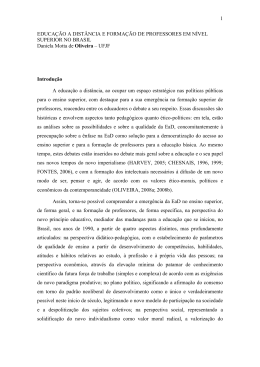 Educa&ccedil;&atilde;o a dist&acirc;ncia e forma&ccedil;&atilde;o de professores em n&iacute;vel superior