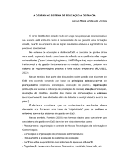A GEST&Atilde;O NO SISTEMA DE EDUCA&Ccedil;&Atilde;O A DIST&Acirc;NCIA Gleyva