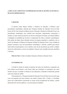 A Educa&ccedil;&atilde;o a dist&acirc;ncia no PEF de MS - Esaf