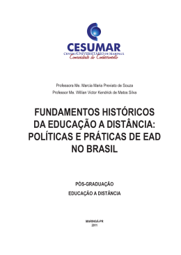 fundamentos hist&oacute;ricos da educa&ccedil;&atilde;o a dist&acirc;ncia