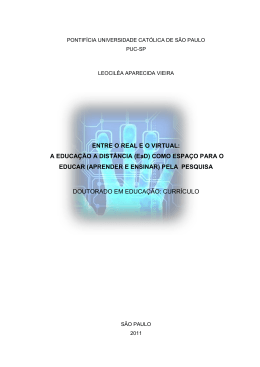 ENTRE O REAL E O VIRTUAL: A EDUCA&Ccedil;&Atilde;O A DIST&Acirc;NCIA (EaD