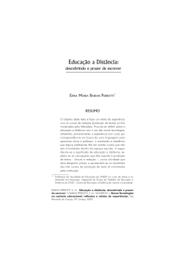 Educa&ccedil;&atilde;o a Dist&acirc;ncia: - Universidade Metodista de S&atilde;o Paulo