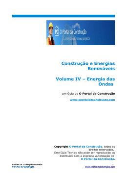 Constru&ccedil;&atilde;o e Energias Renov&aacute;veis Volume IV &ndash; Energia das Ondas