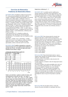 Exercícios de Matemática Problemas de